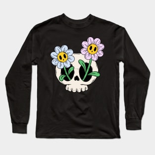 Skull flowers Long Sleeve T-Shirt